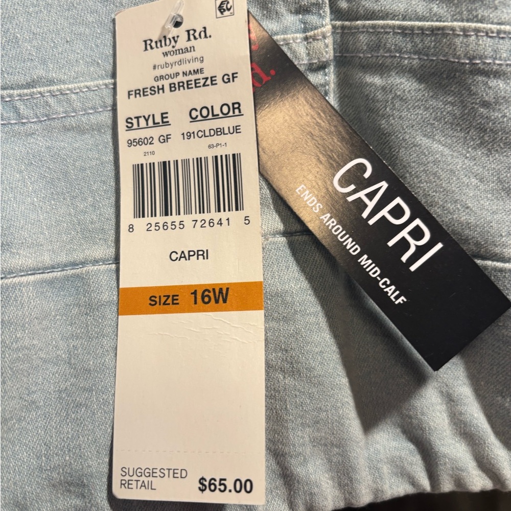 Ruby Rd. Light Blue Capri Jeans - Picture 3 of 4